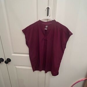 Healing Hands Women's Burgundy Scrub Top